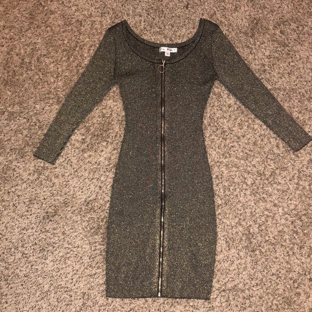 Front Zipper Bodycon Dress